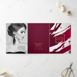 Broschüre abstrakt Deep Ruby Red Brushstrokes Bros