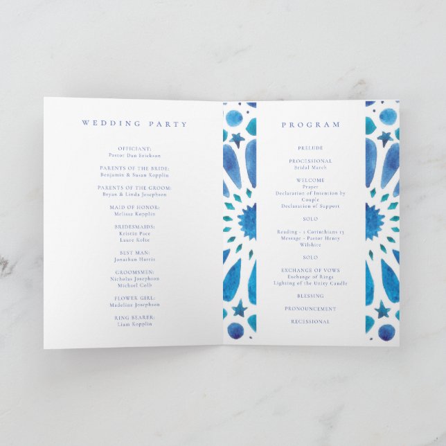 Broschüre für Hochzeitsyllets und Programm (Innenseite)