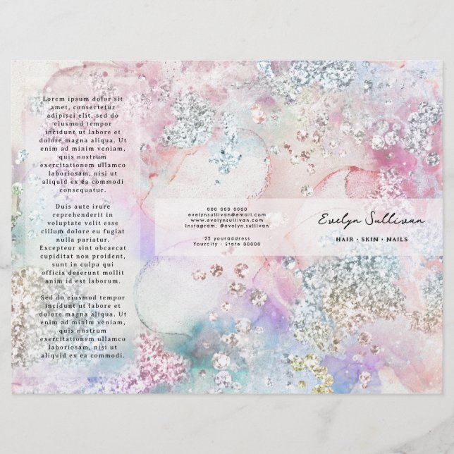 Broschüre "Imitate iridescent Aquarell Glitzer" (Vorderseite)