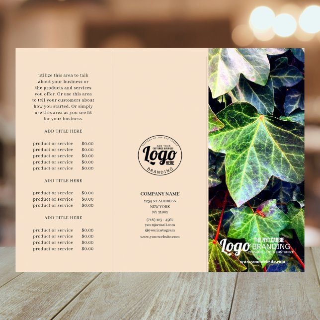 Broschüre "Modernes Business Foto & Logos" (Zazzle Modern Business Photo & Logo Trifold Brochure)