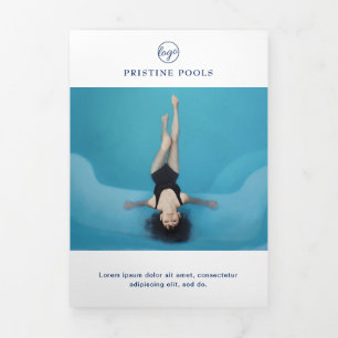 Broschüre "Pool Service Business Navy Blue Trifold