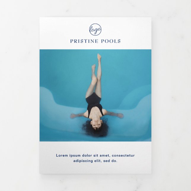 Broschüre "Pool Service Business Navy Blue Trifold (Cover)