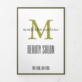 Broschüre "Trendy Gold Green Foto Monogram Salon"