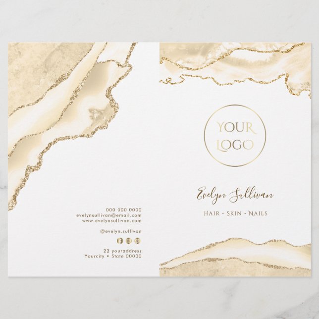 Broschüre über das zarte Pfirsichmenü (Vorderseite)