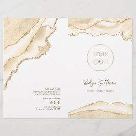 Broschüre über das zarte Pfirsichmenü