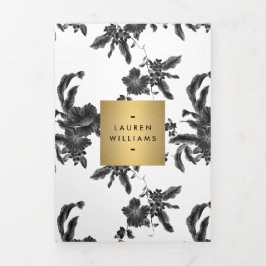 Broschüre "Vintag Black Floral Pattern"