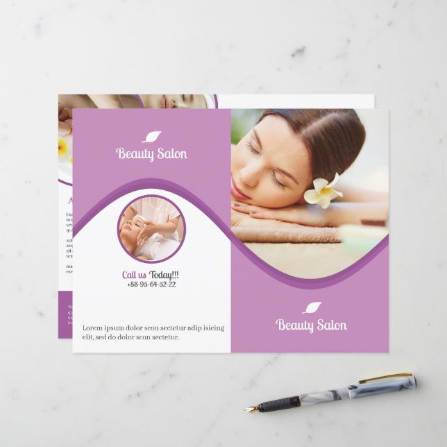 Broschüre "Wellness-Center & Beauty Salon" (Vorderseite/Rückseite Beispiel)