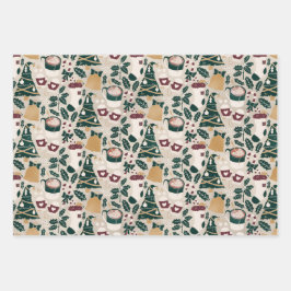 Broschüren für Urlaubsgärten und Bäume Geschenkpapier Set