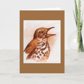 Brosse à bois - Carte de note aux oiseaux