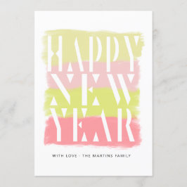 Brosse colorée Stroke moderne Bonne année Carte
