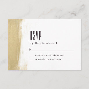 Brosse dorée épousant la carte de RSVP