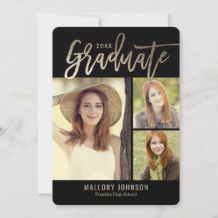 Brosse Glimmer EDITABLE COULEUR carte de graduatio