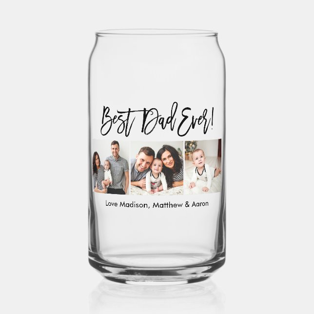 Brosse moderne Script 3 photo Meilleur papa jamais (Recto)