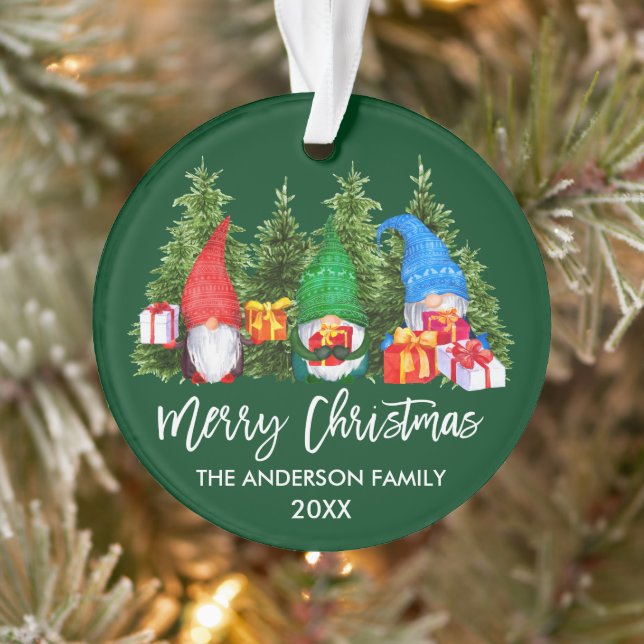 Brosse Script Noël Aquarelle Gnomes Arbres (Arbre)