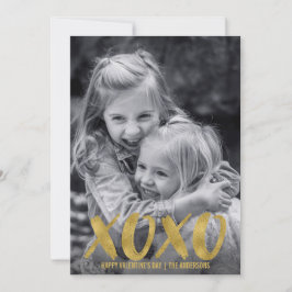 Brossé XOXO Gold Foil Valentin Carte photo