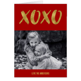 Brossé XOXO Gold Foil Valentin Carte photo