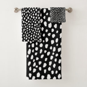Brosses à pois à main (noir et blanc)
