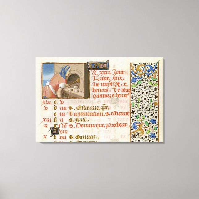 Brot aus einem Stundenbuch Leinwanddruck (Vorderseite)