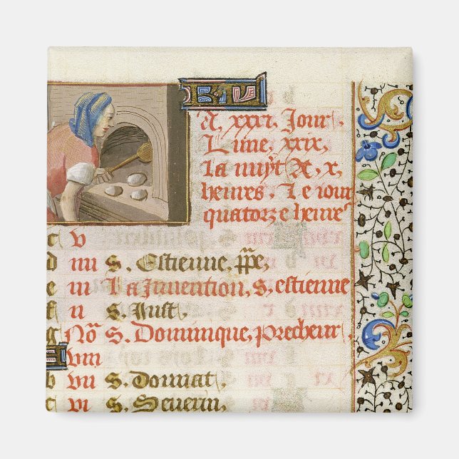 Brot aus einem Stundenbuch Magnet (Vorne)