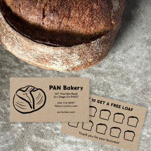 Brot Bäckerei Sauerteig INDIVIDUELL Handgezeichnet Treuekarte
