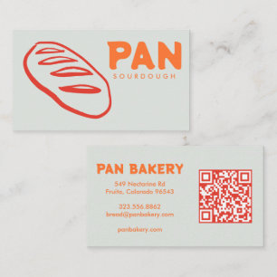 Brot Bäckerei Sauerteig INDIVIDUELLER QR Handgezei Visitenkarte