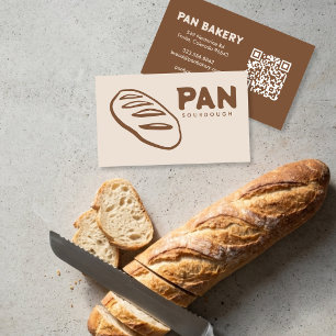 Brot Bäckerei Sauerteig INDIVIDUELLER QR Handgezei Visitenkarte