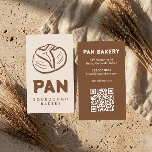 Brot Bäckerei Sauerteig INDIVIDUELLER QR Handgezei Visitenkarte