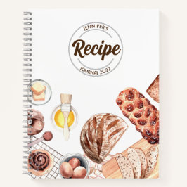 Brot Baker individuell anpassbares Rezept-Journal Notizbuch