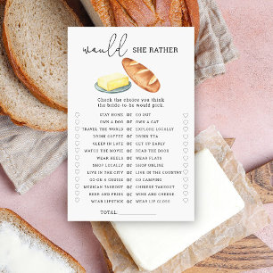 Brot & Butter Wäre sie lieber Brautparty-Spiel