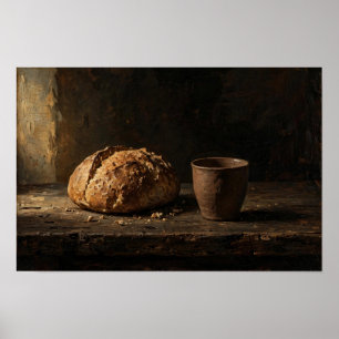 Brot des Lebens — Chiaroscuro Stillleben Poster