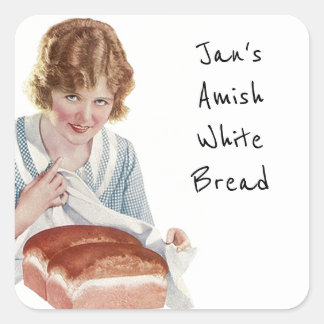 Brot hausgemachte Küche Geschenk Tag Spaß personal Quadratischer Aufkleber