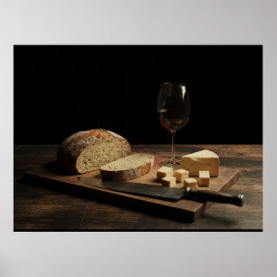 Brot, Käse und Wein Poster