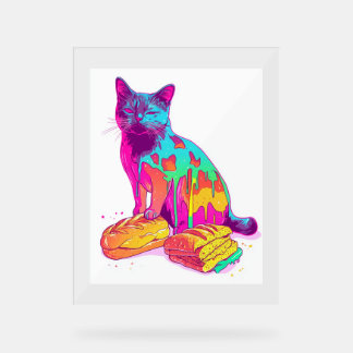 Brot Meowphosis - Glitchy Funny Cat Meme Acrylschild