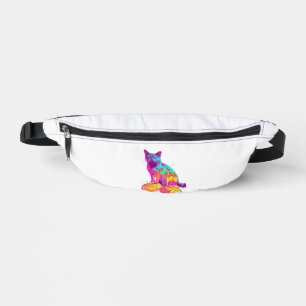 Brot Meowphosis � Glitchy Lustiger Katzen-Meme Bauchtasche