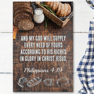 Brot Philippinen 4:19 Bibelverse 8 x 10 oder höh