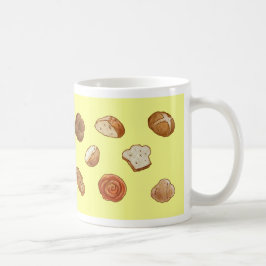Brot- u. Gebäckmuster-Tasse - Gelb Kaffeetasse