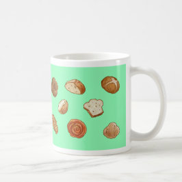 Brot- u. Gebäckmuster-Tasse - Grün Kaffeetasse