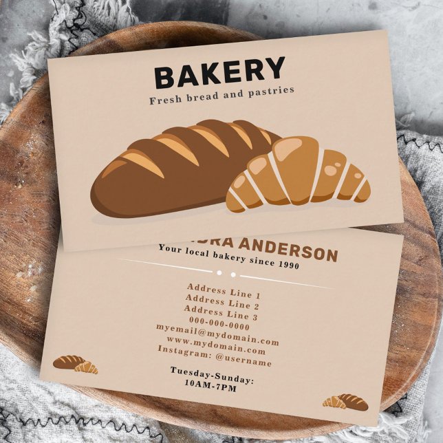 Brot und Croissant - Bäckerei Visitenkarte (Bread & Croissant - Bakery Business Card)