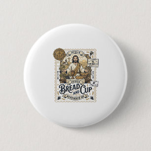 Brot und Kelch Jesus Kommunion Christlicher Glaube Button