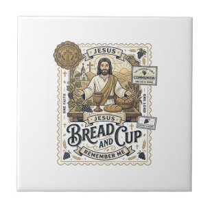 Brot und Kelch Jesus Kommunion Christlicher Glaube Fliese