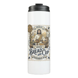 Brot und Kelch Jesus Kommunion Christlicher Glaube Thermosbecher