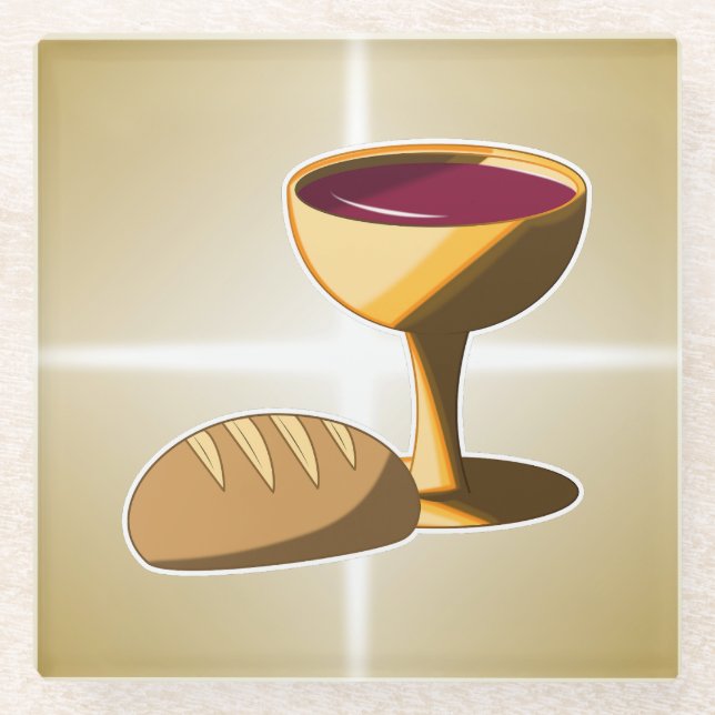 Brot und Wein Die letzte Osterkommune Glasuntersetzer (Vorderseite)