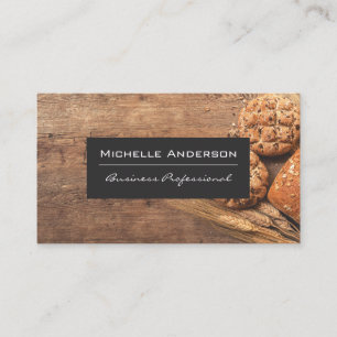 Brot und Weizen   Holztisch Visitenkarte