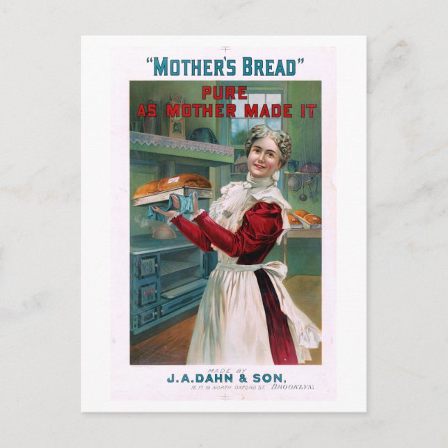 Brotanzeige der Vintagen Mutter Postkarte (Vorderseite)
