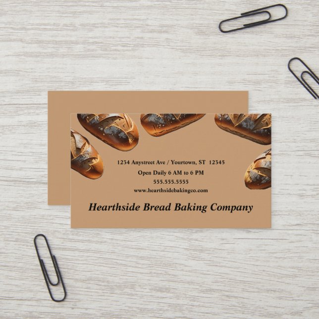 Brotbackladen für Handgebäck Visitenkarte (Vorderseite/Rückseite Beispiel)