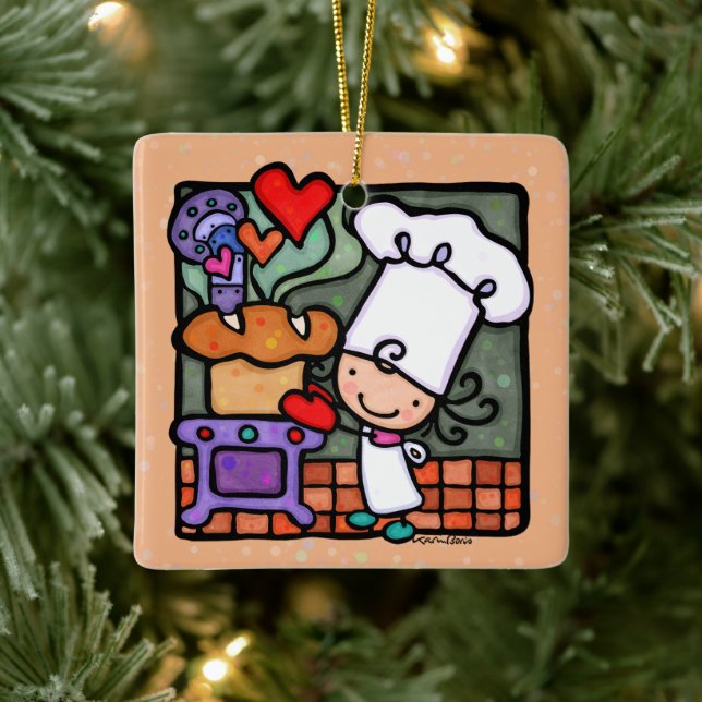 Brotbackofen Ofen Quadrat Keramikornament (Baum)