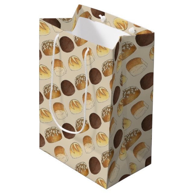 Brötchen Brötchen Bäckerei Bäckerei Koch Feinschme Mittlere Geschenktüte (Vorderseite Schrägansicht)