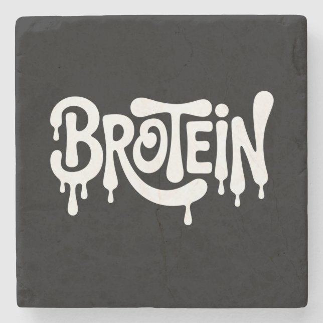 Brotein Protein Funny Bro Gym LGBTQ Gay Pride Alli Steinuntersetzer (Vorderseite)