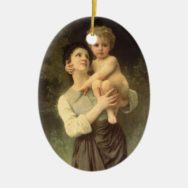 Brother and Sister by William Adolphe Bouguereau Keramik Ornament (Vorne)