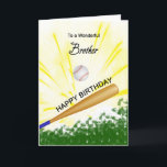 Brother Baseball Geburtstagskarte Karte<br><div class="desc">Gib deinem Baseballliebsten Bruder eine Baseball- und Fledermauskarte mit einem explosiven Baseballthema! Ein Baseball und Fledermaus mit den Worten "Für einen wunderbaren Bruder".</div>